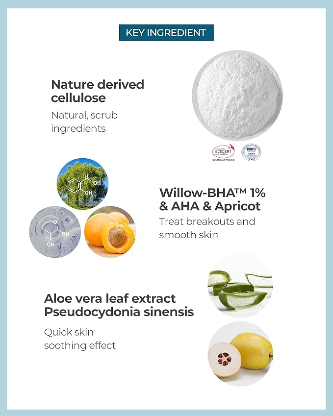 BE THE SKIN BHA+ Pore Zero 30 Second Exfoliator - Pore Erasing Face Peeling Gel with Salicylic Acid, Aloe Vera - Removes Dead Skin & Sebum - Glass Clear Skin, Korean Skincare, 3.38oz.