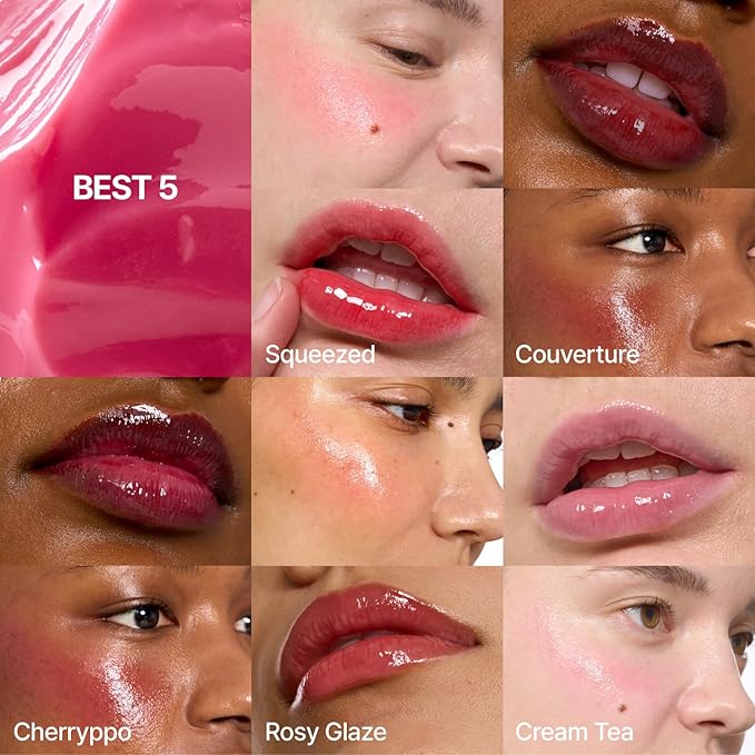 fwee Glowy Jelly Pot + Keychain SET | Dewy Jelly Lip & Blush Color, Tinted Glow Jelly Balm, Dewy Buildable Finish – Caramelized (Rosy Brown) | 0.14 oz