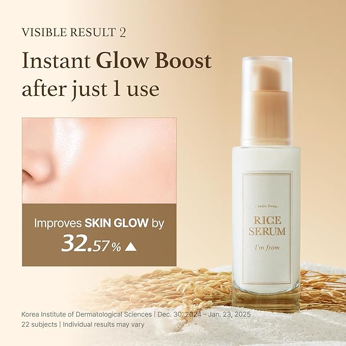 I'm from Rice Serum, Korean Fermented Rice Embryo Extract Boosts Collagen, Vitality, Radiant Glowing Skin, Niacinamide, Vitality to Dull Skin, Nourishing, Moisturizing