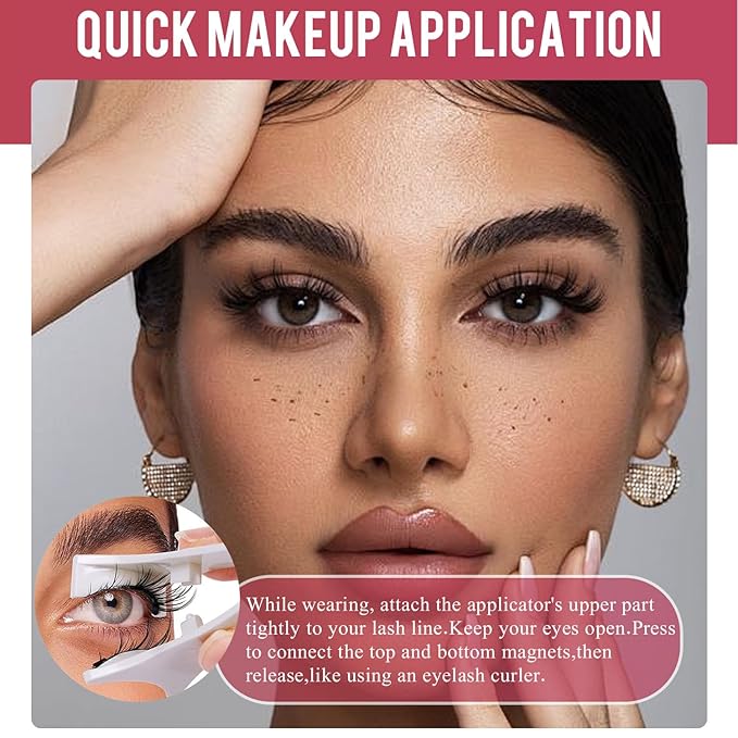 Elara Craft Magnetic Eyelashes, Eyelashes with Applicator, Natural Look, Reusable Glue-free False Eyelashes Series (Nature Series(EA10+EM10))