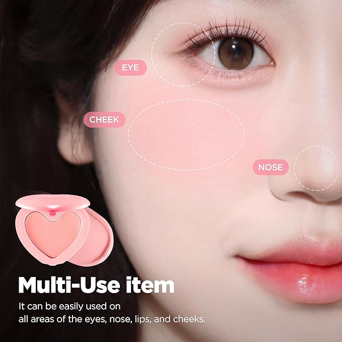 lilybyred Luv Beam Cheek Balm | Heart-Shaped Korean Cream Blush, Semi-Matte Finish, Long-Lasting, Blendable & Buildable, Soft Creamy Texture, Lightweight, Natural Flush, 0.12 oz. (05 Cheeky Lavender)