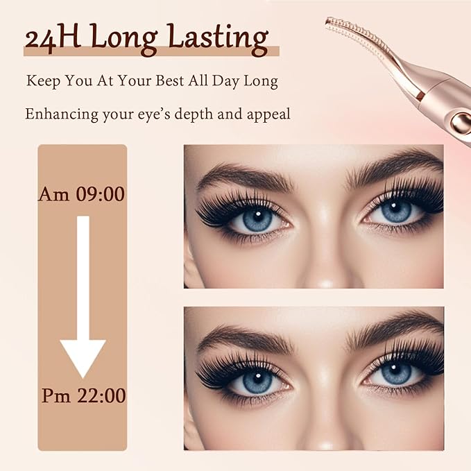 2 in 1 Heated Eyelash Curlers and Eyebrow Trimmer for Women, Electric Eyelash Curler with 2 Temperature Modes Anti-Burn USB Rechargeable Heated Eyelash Curler, Ideal Gift for Women HE88