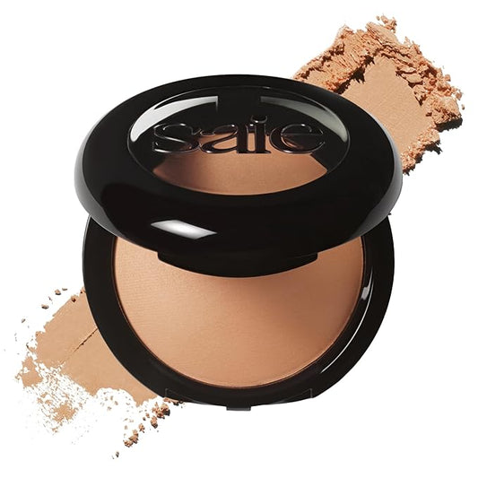 Saie Slip Tint Baked Setting Powder - Translucent Powder for Face Makeup with a Natural-Radiant Finish - Blurs, Brightens & Smooths Complexion - Translucent 4 - Tan to Deep (0.24 oz)
