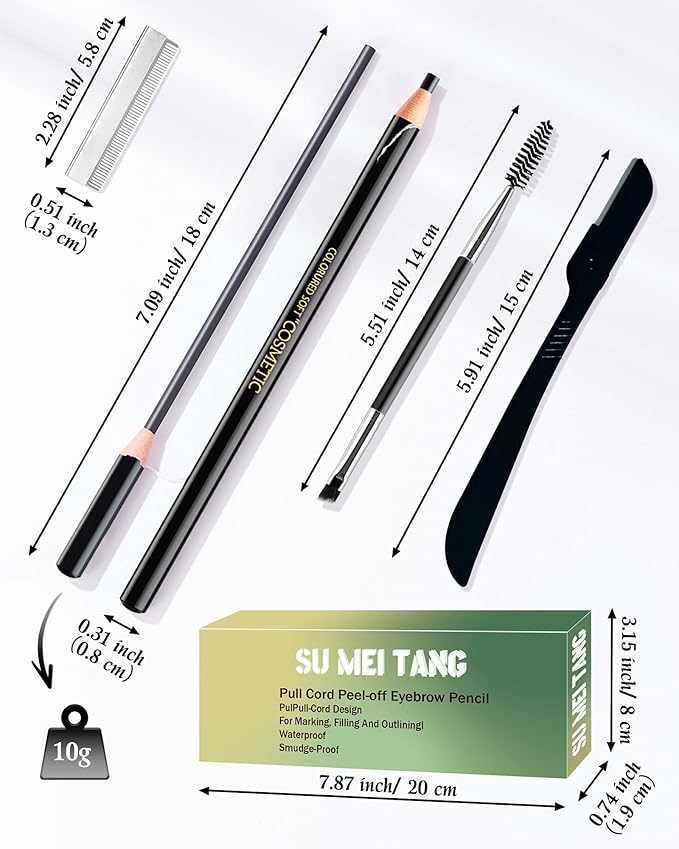 12 Piece Waterproof Eyebrow Pencils for Women Brown w/Microblading Eyebrow Pencil & Brow Trimming Supplies Kit Permanent Eye Brow Liners Set For Salon-Quality Shaping & Filling Of Marks