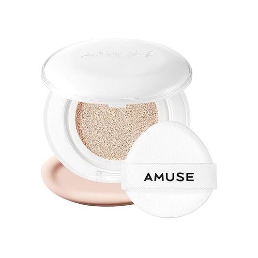 Amuse SEOUL Ceramic Skin Perfector Cushion Foundation (01 PORCELAIN) | Long-lasting, Lightweight, Semi-matte, Flawless Coverage, Hypoallergenic, Vegan, Korean Beauty (15g / 0.52oz.)