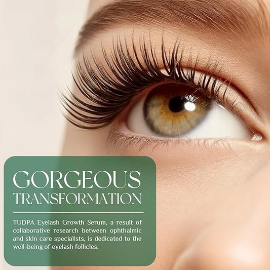 Eyelash Growth Serum: Promotes natural lash growth for longer, thicker, and stronger lashes while nourishing lash health. Vegan, cruelty-free & gentle on sensitive eyes. 3mL (2-month supply)
