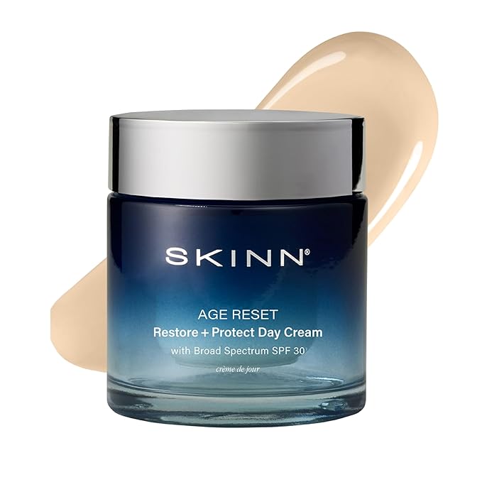 SKINN Age Reset, Anti-Aging Facial Day Cream with SPF 30 - Daily Lightweight Multi-Correction Face Moisturizer Firms, Hydrates & Brightens Skin – with Vitamin C+ 100% Mineral SPF