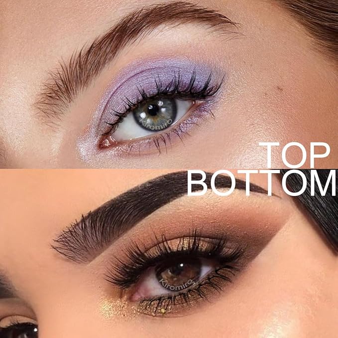 False Lashes Natural Look Short False Eyelashes Wispy 100% Handmade Clear Band Lashes Cat Eye Korean Faux Mink Strip Eyelashes Pack 14 Pairs