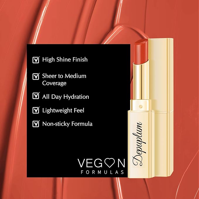 Coral Lipstick for Women Hydrate Glossy Lipstick Moisture Lip Gloss Sheer-Medium Coverage Long Lasting Lipsticks for Dry Lips, DM99 Coral Nude