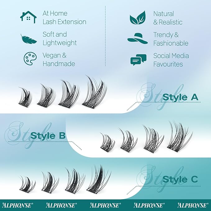 Fairy Lash Clusters 3 Styles Mixed Cluster Eyelash Extensions Wispy 3D Individual Lashes Clusters Natural Look DIY Lash Extensions by ALPHONSE