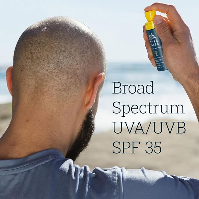 Oars + Alps Face & Scalp Sunscreen Spray Mist, SPF 35 Facial & Hair Sunscreen, Protects from Blue Light, Infused with Aloe Vera + Cucumber, Water & Sweat Resistant, Summer Splash Scent, 2pk