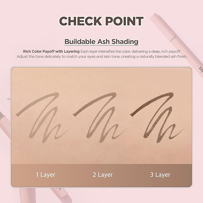 lilybyred AM9 to PM9 Survival Penliner Natural | Korean Soft Ash Tone Liquid Eyeliner, 0.1mm Ultra-Fine Brush, Quick-Dry, Smudge-Proof, Layerable Ash Pigment, Buildable Color, 0.035 oz. (03 Ash Taupe)