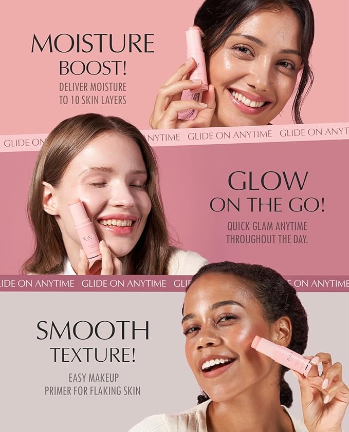 KAHI Wrinkle Bounce Multi Balm - DUO EDITION | All-in-One Hydrating Balm Eye Cream Make Up Base & Moisture Stick | Daily Moisturizer Stick with Salmon-derived sodium DNA (0.32 oz - Pack of 2)