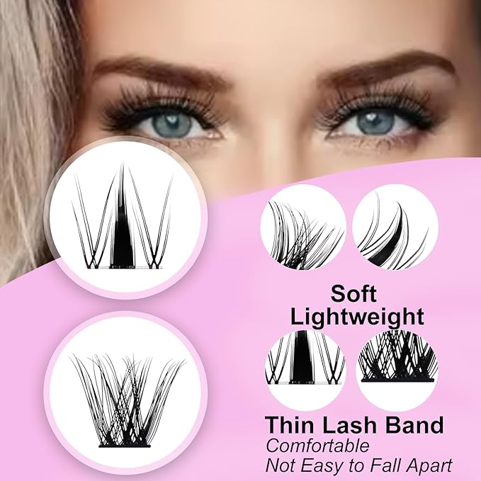 Lash Clusters Wispy Individual Lashes Fairy Lash Clusters 154pcs Eyelash Clusters Manga Eyelash Extensions (QF/Z03-0.07D-8-14)