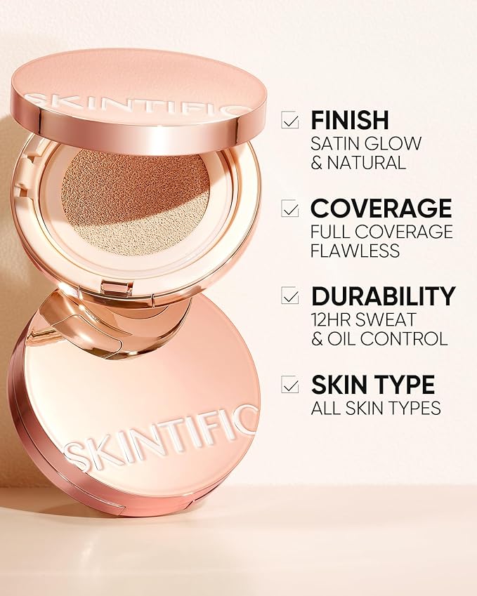 Cushion Foundation | Full coverage, Weightless, Skin fit, Satin Glow Finish, Oil-Control Waterproof Foundation, Sweatproof Flawless BB Cream CC Korean Makeup
