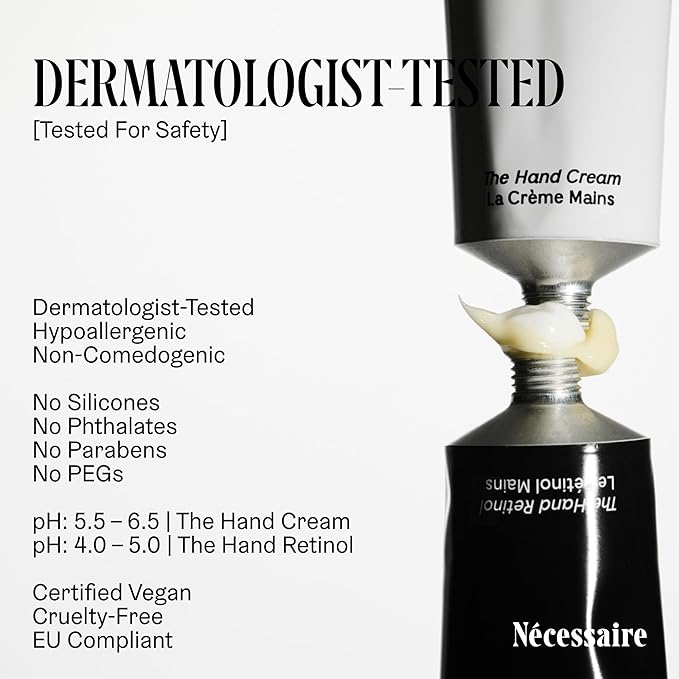 Nécessaire The Hand Duo – The Hand Cream + The Hand Retinol Treatment Holiday Gift Set for Dry Hands – Daily Moisture + Nighttime Repair with Ceramides, Peptides & Retinol – 2 x 2.5 oz