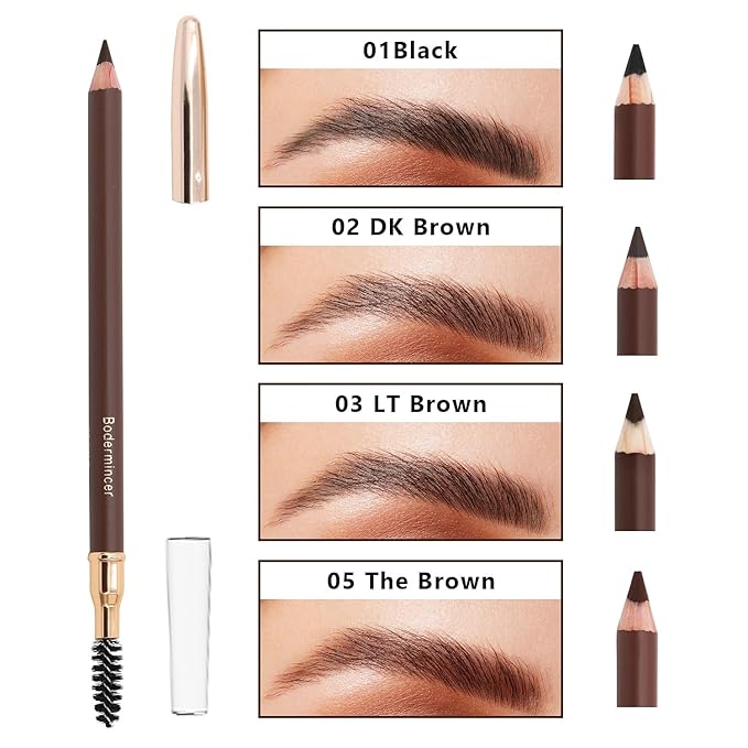 1pcs Eyebrow Pencil Longlasting Waterproof Durable Liner Eyebrow 5 Colors to Choose (1# Black)