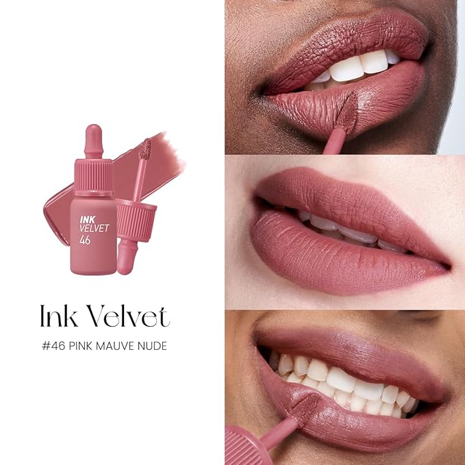 Peripera Ink the Velvet Lip Tint - High Pigment Color, Longwear, Weightless, Not Animal Tested, Gluten-Free, Paraben-Free (046 PINK MAUVE NUDE)