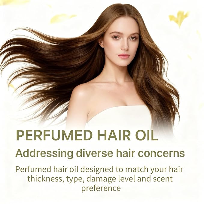 40 Pcs Hair Oil Perfume - Essence Oil & Hair Perfume 2 in 1 for Frizz Dry Damaged Hair, Argan Avocado & Amino Acids Nourishing Shining, Leave-in Hair Fragrance Serum, Long Lasting Scented, 1.83 fl oz