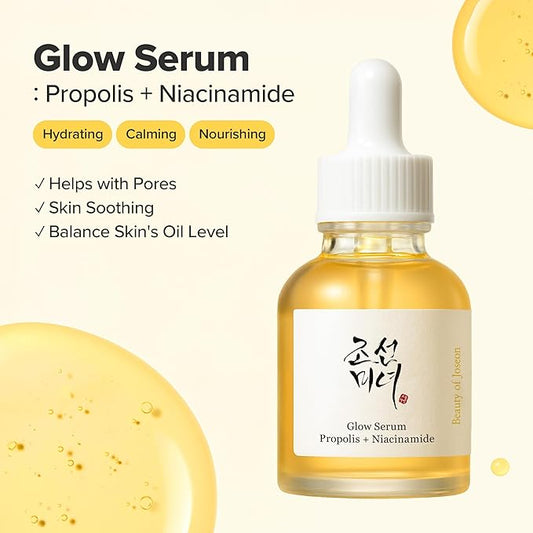 Beauty of Joseon Glow Serum Propolis and Niacinamide Hydrating Facial Soothing Moisturizer for Uneven Skin Tone Korean Skin Care 30ml 1 fl.oz