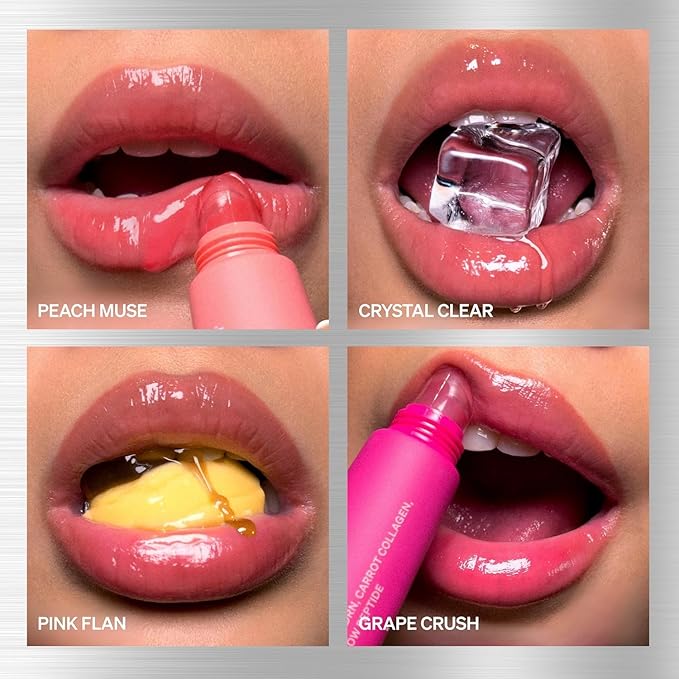 LipLock Jelly Serum for Dry Lips, Long-Lasting, Hydrating, Plumping, Glossy Mask with Rose PDRN, Carrot Collagen, Pillow Peptide, Moisturizing Tinted Lip Balm. (Peach Muse)