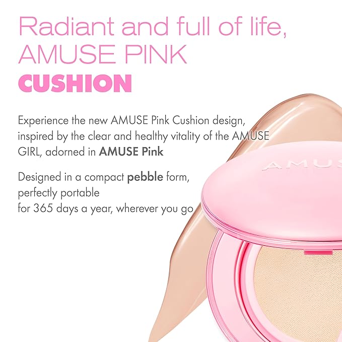 Amuse SEOUL DEW POWER VEGAN CUSHION FOUNDATION (03 HONEY) | Dewy, glow, long-lasting, double coverage, clean beauty, lightweight, natural look, foundation for sensitive skin, hydrating cushion
