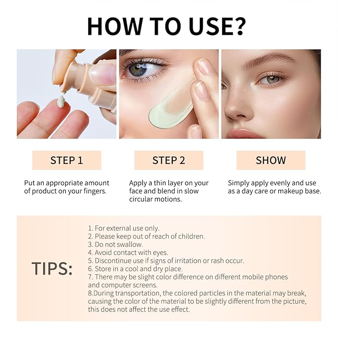 Purple Color Changing Foundation, Color Correcting CC Cream with Centella, Improve Dull Skin Tone, Lightweight Non-Greasy, Hydrating, Sheer Coverage, Natural Finish Concealer(1PCS)