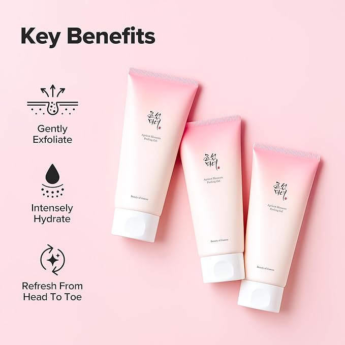 Beauty of Joseon Apricot Blossom Peeling Gel Soft Exfoliating Face and Body Scrub Dead Skin Cells Remover for All Skin Types, Korean Skincare for Men Women, 100ml, 3.38 fl.oz