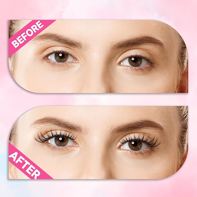 Gmagictobo Wispy Lash Clusters Kit Fairy Lashes Clusters 168Pcs 8-16mm Natural Lash Clusters Volume Lash Extension Kit Individual Lashes Lash Cluster Glue Lash Tweezers