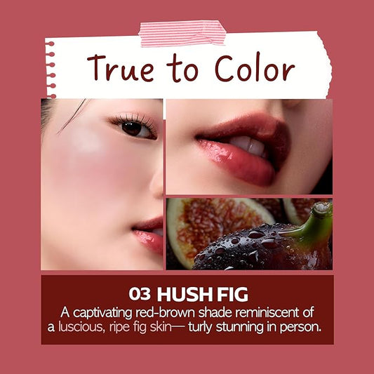 FRUDIA Glow Juicy Jam Lip & Cheek Stain (Hush Fig) – Korean Lip Tint & Blush in One | Long-Lasting, Moisturizing, Non-Sticky Glossy Color for Lips, Cheeks & Eyes | Deep Rose Beight (4.5g)