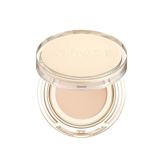 AMUSE SEOUL Dew Jelly Vegan Cushion Foundation (01 SOONSOO) | dewy, glow, long-lasting, double coverage, clean beauty, lightweight, natural look, foundation for sensitive skin, hydrating cushion