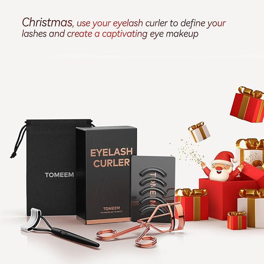 Eyelash Curler with Comb, Professional Volumizing Lash Lift Kit Lash Curler with Refill Pads for Home & Travel Uses, Rose Gold