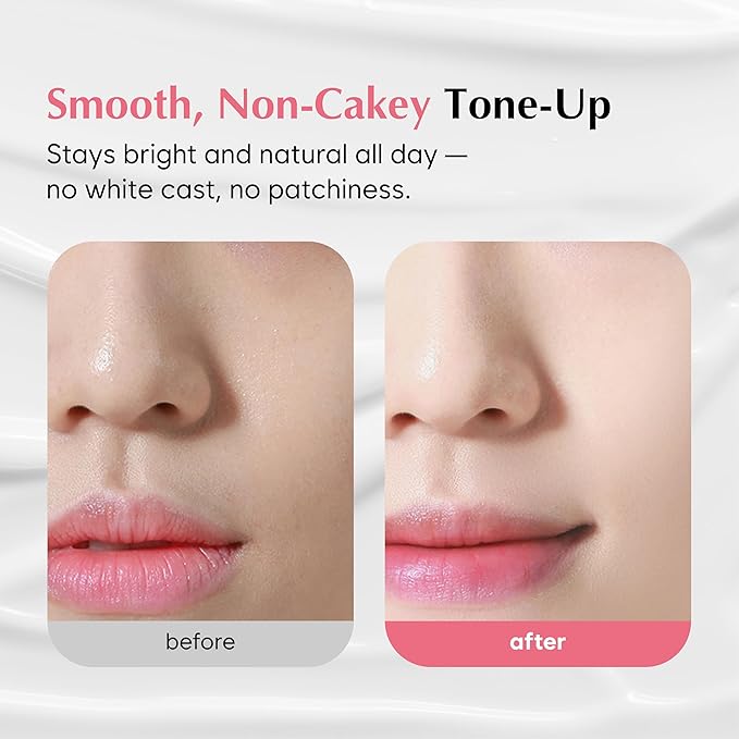 MIDHA RICE TONE UP CREAM, 1.69fl.oz/50ml, Even Skin Tone, Hydrating, Sheer, Natural Tone-Up, No Makeup Natural Tone, Ideal makeup Primer, Non-Sticky Finish, Vegan, Makeup Base