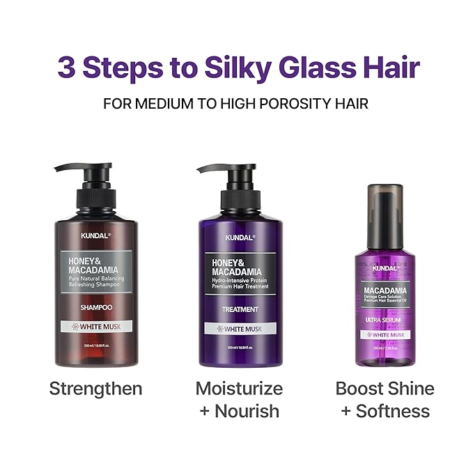 KUNDAL Korean Shampoo and Conditioner Set [Cherry Blossom] Salon-quality, Long Lasting Scent, Moisturizing, Sulfate-Free, Argan & Macadamia Oil, Korean Hair care, For all hair types, 16.9 fl oz each