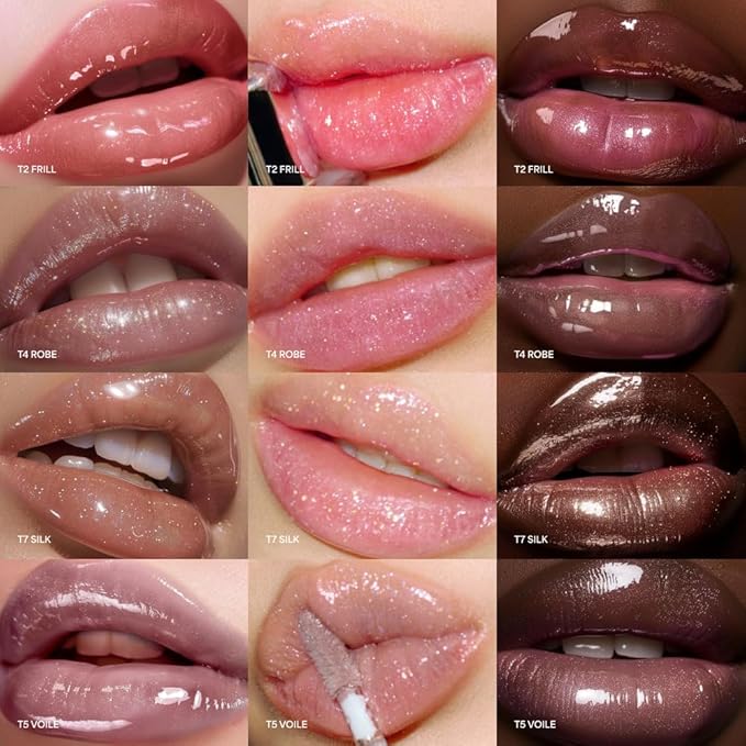 ENTROPY MAKEUP Tulle Lip Gloss, Lightweight 3D Pearl Shimmer, Ultra-Gloss High Shine, Non-Sticky Moisturizing Lip Gloss with Peptide Complex, Tutu