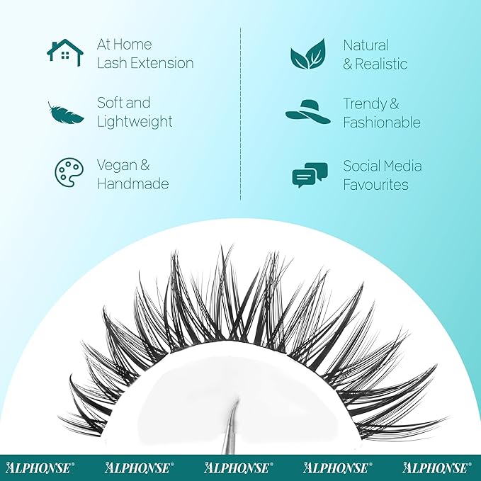 Manga Lash Clusters Wispy Cluster Eyelash Extensions Spiky Eyelashes Clusters Natural C-Curly Individual Lashes Clusters Anime Lash Extensions by ALPHONSE