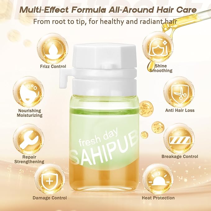 Hair Oil Perfume - 40 Pcs Hair Perfume & Oil Serum Treatment Avocado Nourishing Shining for Women Man Frizz Dry Damaged Hair, Leave-in Serum Long Lasting Scent (Ocean Breeze)