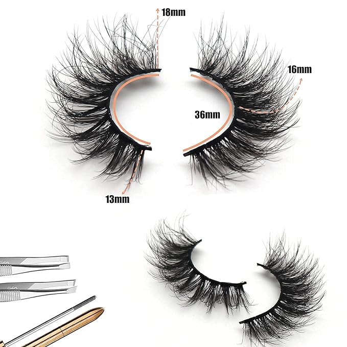 Veleasha False Eyelashes Wispy Faux Mink Lashes Fluffy Handmade Fake Eyelashes Natural Look 7 Pairs Pack Luxury Cat Eye Lashes (804)