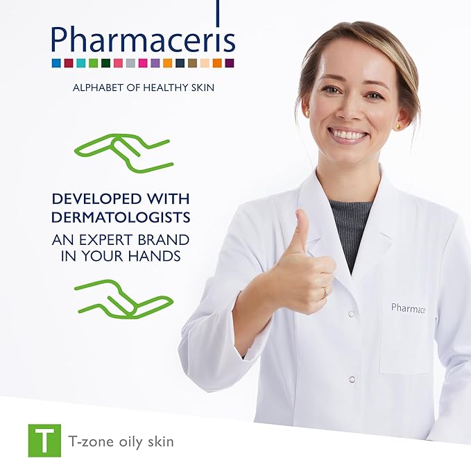 Pharmaceris Face & Body Breakout Solution - 3% Mandelic Acid Helps Clarify Blemish & Acne Prone Skin, Face, Back & Chest Pimples Exfoliating & Clearing Treatment, SEBO-ALMOND-CLARIS, 6.42 fl oz