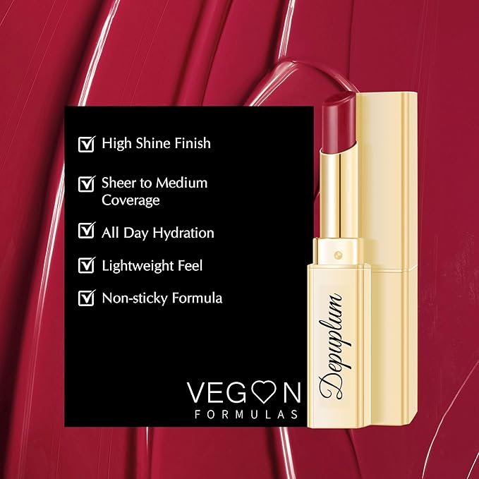 Dark Red Lipstick for Women Moisture Glossy Lipstick Shine Lip Gloss Sheer-Medium Coverage Long Lasting Lipsticks Tinted Lip Balm, DM68 Oxblood Red