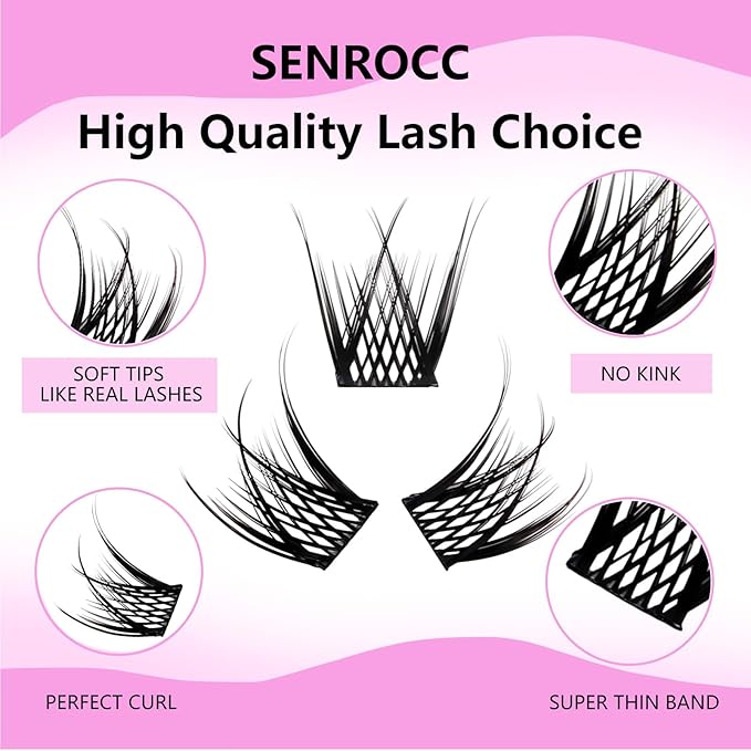 Lash Clusters Wispy Individual Lashes C Curl 8-16MIX Cluster Lashes Volume Wispy DIY Lash Extension Soft Comfortable Easy DIY at Home (D04-0.07C-8-16)