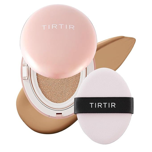 TIRTIR Mask Fit All Cover Pink Cushion Foundation | High coverage, Velvety Matte Finish, Lightweight, Flawless, Corrects Redness, Korean Cushion (#29N Natural Beige, Full Size, 0.63 Fl Oz)