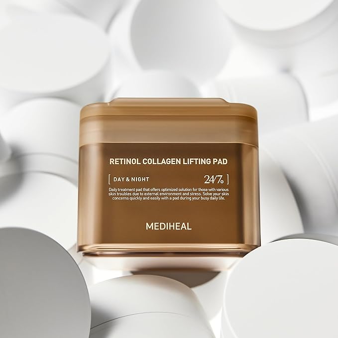 MEDIHEAL Retinol Collagen Lifting Pad - Vegan Face Hypoallergenic Pads with Retinol, Collagen - Lifting Pads for Enhancing Skin Texture Firmness 100 Pads