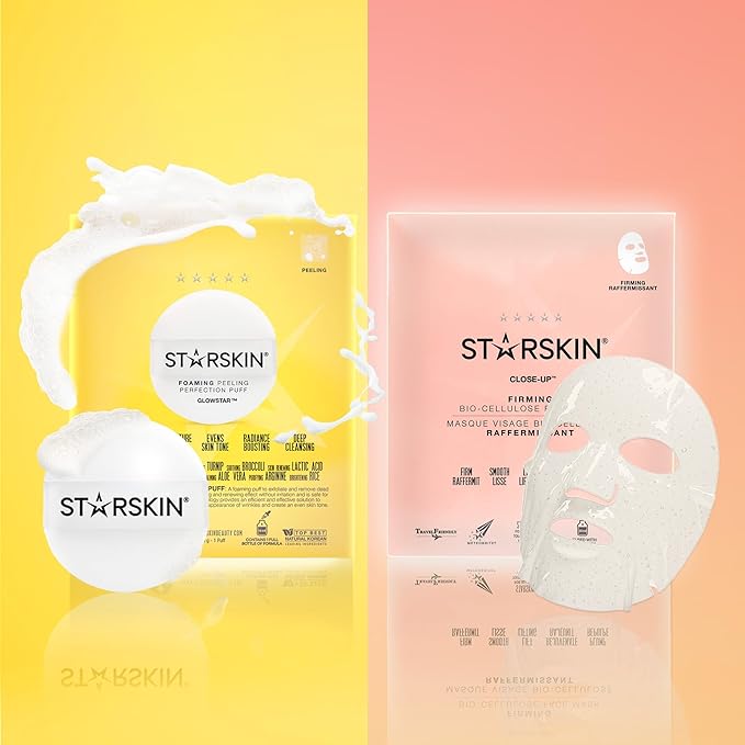 STARSKIN Close-Up 1x40g, Coconut Bio-Cellulose Firming Face Mask for all Skin Types, Face Lifting Korean Skincare Mask, Skin Elasticity Improvement and Rejuvenating Effect, K Beauty Skincare