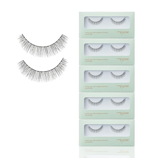 EYEME Eyelash NO.37 – 5 Set Pack, Short Natural False Eyelashes with Wispy Cat Eye Design, Lightweight Lashes for a Soft & Elegant Look, Genuine Korean Product