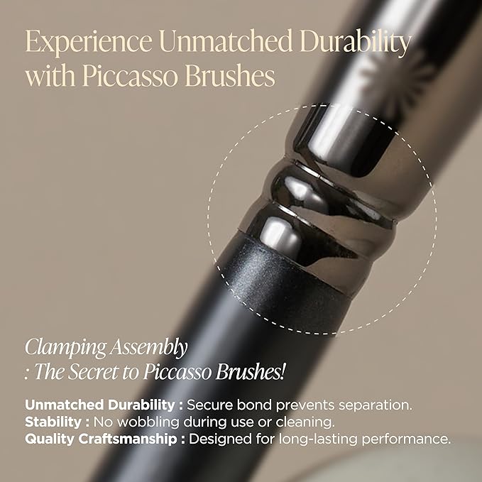 Piccasso 258 Concealer Brush – Angled Face Makeup Brush for Under Eye Concealer, Nose Contour, and Liquid Blush, Korean Synthetic Makeup Brush for Precise Coverage and Blending