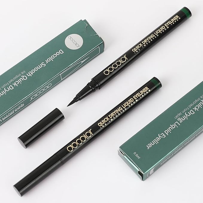 docolor Waterproof Eyeliner Pen Super Slim Liquid Eyeliner Eye Liner Gel (Green)
