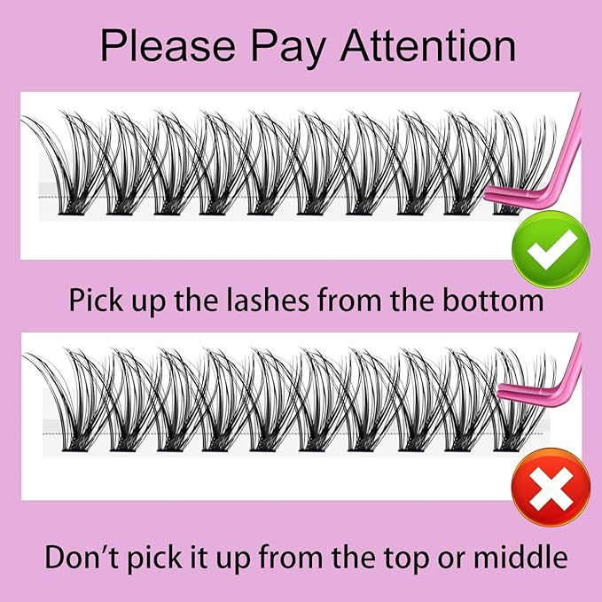 Lash Clusters Wispy Individual Lashes Extensions DIY Wispy Faux Mink Lash Tray at Home Multi-type Mix Bottom, 7D Spike, 30D+40D Cluster Volume Lashes for Self Application (2-B-7D-30/40D)