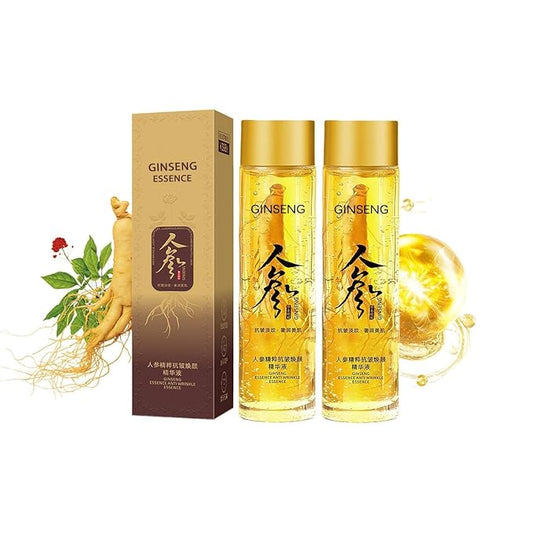 Ginseng Essence Anti-Wrinkle Serum, Hydrating & Firming Face Oil with Ginseng Root Extract, Korean Herbal Ginseng Anti Aging Serum for Smoother Skin Reduce Fine Lines ﻿(4.05 fl oz * 2PCS)