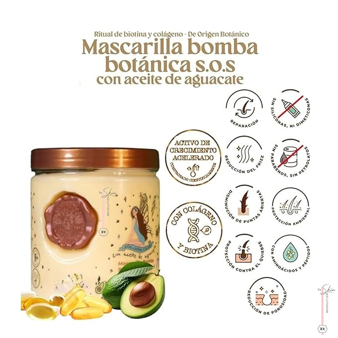 Aftercare for Ritual Botánico Keratina Orgánica | Treatment to Straighten, Repair and Relax Hair | Natural, Organic & Vegan | Product of Colombia | Mascarilla Bomba, 400 ml/13.52 Fl Oz (2 Count)